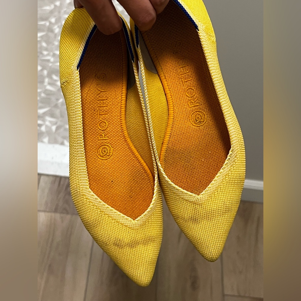Rothys yellow pointed toe flats
